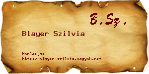 Blayer Szilvia névjegykártya