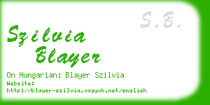 szilvia blayer business card